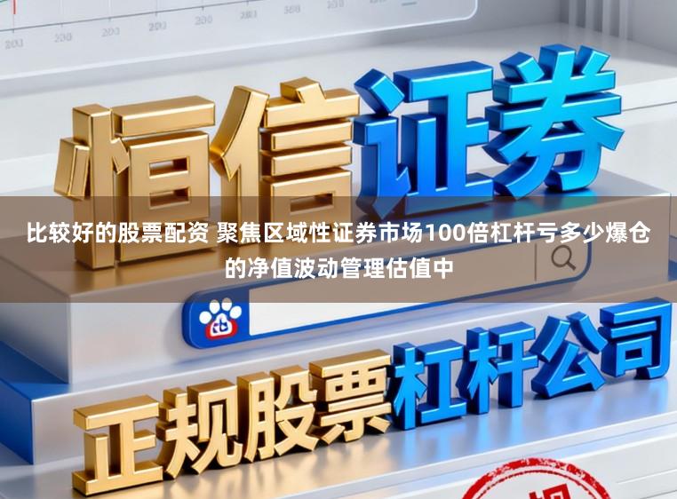 比较好的股票配资 聚焦区域性证券市场100倍杠杆亏多少爆仓的净值波动管理估值中